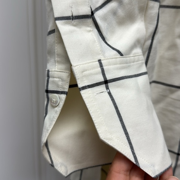 STAUD Cream And Black Windowpane Crosshill Mini Dress - Picture 6 of 14